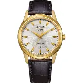 Citizen AW0102-13A Eco Drive Uhr Herrenuhr Lederarmband Datum Braun