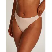Calvin Klein String "THONG", Damen, Gr. L (40), beige (cedar), Obermaterial: 79% Polyamid, 21% Elasthan, UNDERWEAR, unifarben, körpernah, Unterhosen String, in Unifarbe