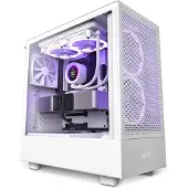 NZXT H5 Flow, Midi Tower, PC, Weiß, ATX, EATX, micro ATX, Mini-ITX, Stahl, Gehärtetes Glas, 16,5 cm