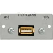 Kindermann KIND Konnect 54 alu - USB 2.0 7441000522 USB-A Blende 1/2 54x54 mit Kabelpeitsche