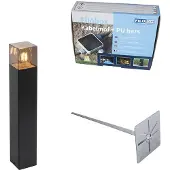 QAZQA Stehende Außenlampe Schwarz 50 cm IP44 mit Rauchglaseffekt Dänemark