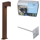 QAZQA Außenleuchte RostBraun mit Erdspieß und Kabelverschraubung 65cm IP44 Baleno