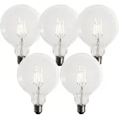 LUEDD Set mit 5 dimmbaren E27 LED-Glühbirnen G125 5W 450 lm 3000K