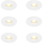 QAZQA Set mit 6 Moderner Einbaustrahler weiß 12 cm - Buco