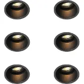 QAZQA Set mit 6 modernen Einbaustrahlern schwarz dreh- und schwenkbar - Alloy