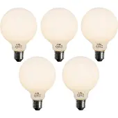 LUEDD Set mit 5 E27 dimmbare LED-Glühbirne Opal G95 5W 450lm 2700K