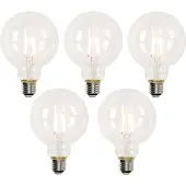 LUEDD Set mit 5 Smart E27 LED-Glühbirnen G95 4,5W 470lm 2700-6500K