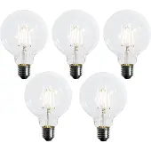 LUEDD 5er-Set E27 Dimmbare LED-Glühbirne G95 5W 450 lm 2700K