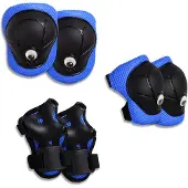 Crazy Safety - Blaues Schutz-Set für Kinder: Knieschützer, Handgelenkschützer & Ellbogenschützer - (220108-10)