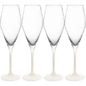 Villeroy & Boch Champagnerglas "Champagnergläser Manufacture Rock 260 ml 4er Set weiß-transparent"