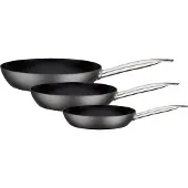 GSW Pfannen-Set "Avanti" Karbon-Stahl Set, 1x Bratpfanne Ø 20 cm, 1x Bratpfanne Ø 24 cm, 1x Bratpfanne Ø 28 cm, 3 Stk. tlg. Induktion