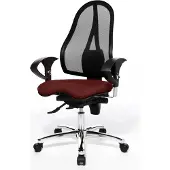 Topstar Bürostuhl Sitness 15, ST19U G27 Stoff rot, Gestell chrom
