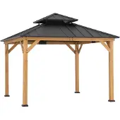 Sunjoy Zedernholz Gazebo / Pavillon 3x3 KAPS - 330cm x 330cm, anthrazit