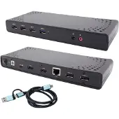 I-Tec USB 3.0 / USB-C / Thunderbolt Dual Display Docking Station + Power Delivery 100W, Kabelgebunden, USB 3.2 Gen 1 (3.1 Gen 1) Type-C, 100 W, 3,5 mm, 10,100,1000 Mbit/s, Schwarz