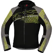 IXS Rapid-STX 1.0 Wasserdichte Schwarz Grau Gelb Motorrad Textiljacke Größe 4XL