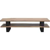 SIT Möbel Lowboard | 1 offenes Fach | Akazie mit Baumkante natur | Gestell Metall schwarz | B 140 x T 40 x H 36 cm | 13075-01 | Serie ALBERA