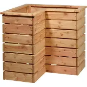 Dobar Eck-Hochbeet für den Garten, L-förmiger Pflanzkasten inkl. Pflanzfolie, 78 x 78 x 73 cm, Douglasie
