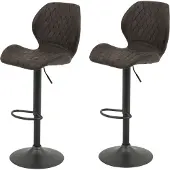 Hela Barhocker "Sonja", braun (vintage braun, microfaser), B:42cm H:96cm T:51cm, Microfaser, Hocker, Barhocker, 2 Stück
