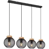 Globo Lighting Hängeleuchte Metall schwarz matt, 4x E27