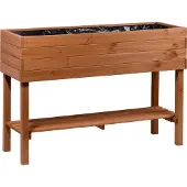 Dobar Hochbeet auf Stelzen inkl. Ablage 117 x 40 x 80 cm braun