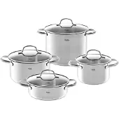 Fissler San Francisco / Edelstahl-Topfset, 4-teilig, Töpfe mit Glas-Deckel, Induktion (3 Kochtöpfe, 1 Bratentopf)