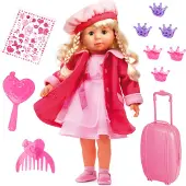 Bayer Design 94635AA Charlene Funktionspuppe mit Haaren 46 cm, spricht und singt, mit Zubehör, in Mailerbox