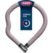 ABUS Kettenschloss Goose Lock 4204K - biegsames, klapperfreies Fahrradschloss aus gehärtetem Stahl - 4 mm starke Stahlkette, 28 mm Gesamtdurchmesser - 110 cm lang - mit Schlüssel - Altrosa