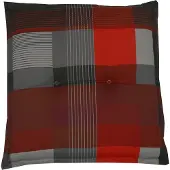 GO-DE Textil, Hocker-Auflage, Karo rot-grau, 20303-03
