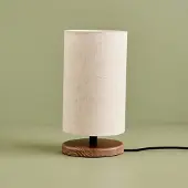 Opviq , Hochwertige Tischlampe, Creme, 30 cm hoch | 100% Stoff, Holzfuß, Schirmdurchmesser: 15 cm, Höhe: 24 cm | E14 Fassung, max. 40 W | Skandinavisches Design für modernes Wohnen.