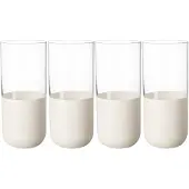 Villeroy & Boch Longdrinkglas "Longdrinkbecher Manufacture Rock 300 ml 4er Set weiß-transparent"