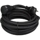 Velleman Verlängerungskabel, H05RR-F 3G2,5, 25 m, 16 A/230 V, 3680 W, Typ E/F, IP44, Gummi, schwarz