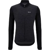 Santini Langarm Fahrradtrikot für den Winter - PURE - Schwarz XL