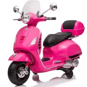 Vrooomy Elektro Vespa GT für Kinder - 7,2V Batterie - 3 bis 6 Jahre - mit Kofferraum - Rosa