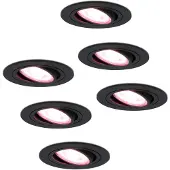 HOFTRONIC™ hoftronicsmart LED Einbaustrahler 6x 5,5W RGBWW GU10 Schwarz IP20 Schwenkbar