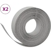 vidaXL Rasenkanten 2 Stk. Grau 10 m 15 cm Polyethylen