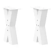 vidaXL Couchtischbeine X-Form 2 Stk. Weiß 28x(42-43) cm Stahl