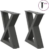 vidaXL Couchtischbeine 2 Stk. Anthrazit 30x(30-31,3) cm Stahl