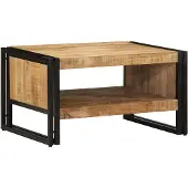 vidaXL Couchtisch 70x50x38 cm Raues Massivholz Mango