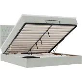 vidaXL Ottoman-Bett mit Matratzen & LEDs Hellgrau 200x200 cm Samt