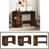 vidaXL Schreibtisch Räuchereiche 102x50x75 cm Holzwerkstoff