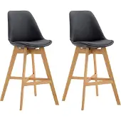 CLP 2er Set Barhocker Cannes Kunstleder schwarz/natura