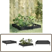 vidaXL Hochbeet Schwarz 100x100x26 cm Stahl