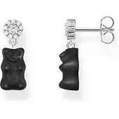 Thomas Sabo Ohrstecker mit schwarzen Goldbären Silber