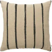 Ferm Living - Oleo Kissen, 50 x 50 cm, Leinen natur / schwarz