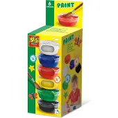 SES Creative 00381 Plakatfarbe (6x45ml) | Leuchtende und kräftige Posterfarben für Kinder - Enthält 6 leuchtende Farben, Schwarz, Blau, Grün, Rot, Weiß, Gelb, Plakatfarbe, Paste, 45 ml, 6 Stück(e)