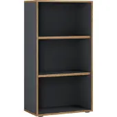 VCM Bücherregal "Holz Büro Regal Bücher Ordner Aktenregal Salia 3f", schwarz (anthrazit), B:60cm T:33cm, Regale, Bücherregal