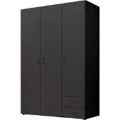 Die Möbelfundgrube Kleiderschrank graphit - 120 cm - 3-türig - BASE