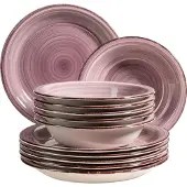 MÄSER Tafelservice "Lumaca", rosa (berry), 12, Geschirr-Sets, Tafelservice