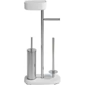 Wenko Stand WC-Garnitur mit Box Rivazza Weiß, integrierter Toilettenpapierhalter, Ersatzrollenhalter und Wenko Weiß