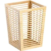 Zeller Papierkorb für Büro aus Bambus, 23,5 x 23,5 x 33 cm